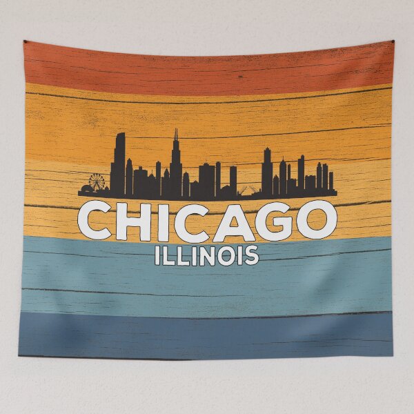 Item preview, Chicago Illinois Skyline Vintage Sunset designed and sold by PRNTDADZ.