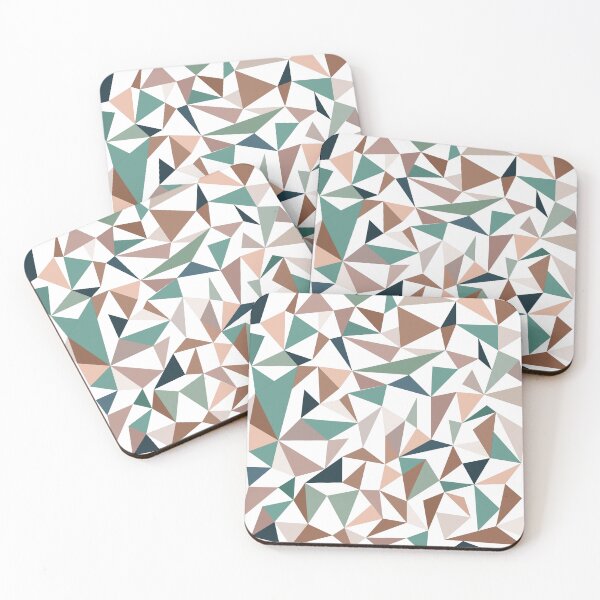 Item preview, Teal and brown triangle mosaic pattern with white background designed and sold by TheCosmoWest.