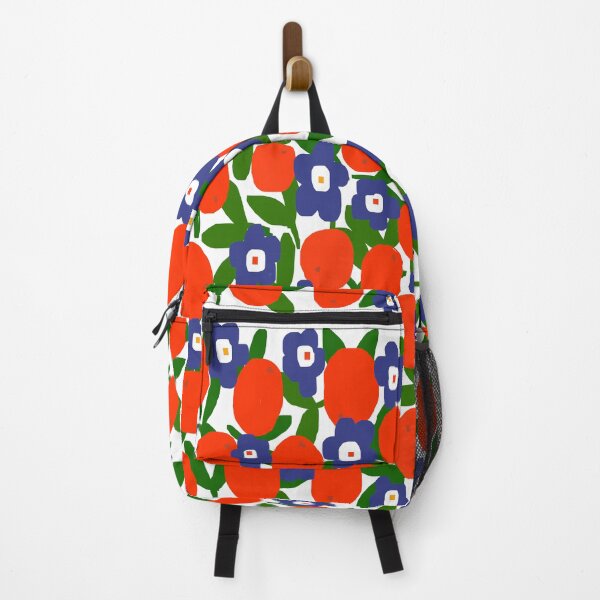 Item preview, Botanical Gardens : Oranges and Blue Flowers designed and sold by Deutschic.