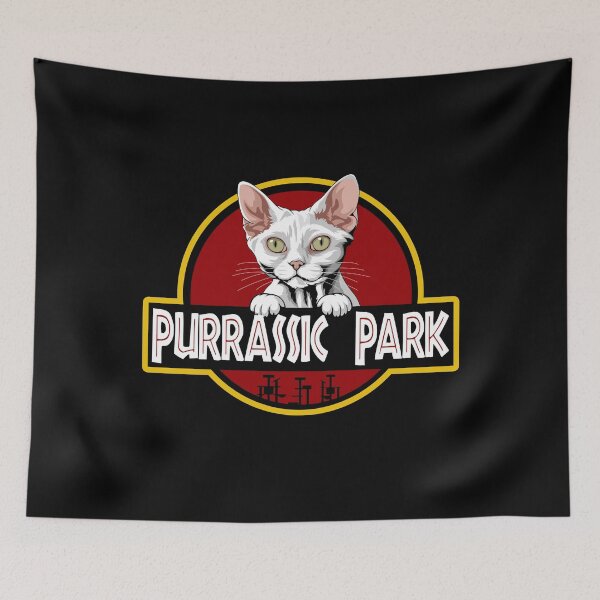 Item preview, Funny Devon Rex Cat Purrassic Park designed and sold by Funny Shirts Matter.