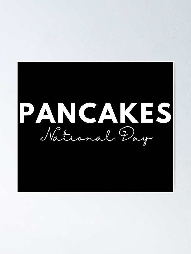 "National pancake day positive quote black and white illustration