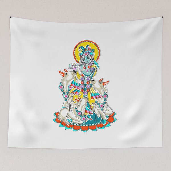 Item preview, Sri Krishna with cows designed and sold by GundicaArt.