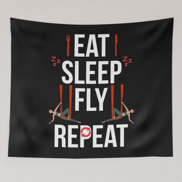 Item preview, Eat sleep fly Aerial Yoga repeat designed and sold by ClamenTaon.