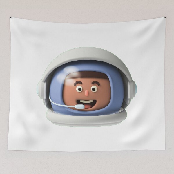 Item preview, 3D Astronaut Head Front-Facing White Suit Mid-Brown Skinned Person designed and sold by Scopestor.