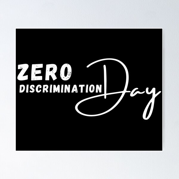 Item preview, Zero discrimination positive quote black and white illustration. designed and sold by Coolclassy.