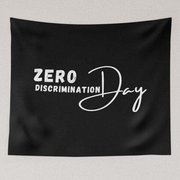 Item preview, Zero discrimination positive quote black and white illustration. designed and sold by Coolclassy.