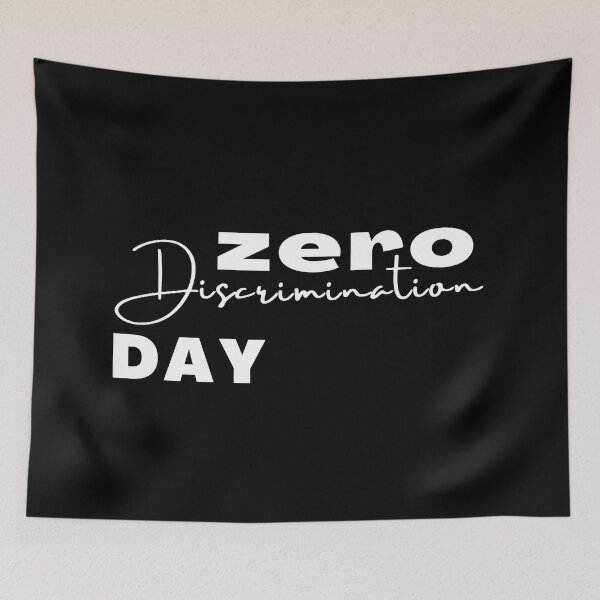 Item preview,  Zero discrimination positive quote black and white illustration. designed and sold by Coolclassy.