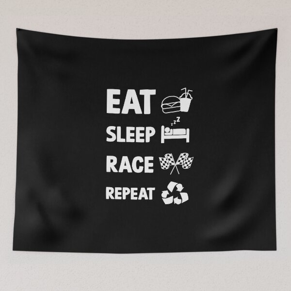 Item preview, Eat Sleep Race Repeat designed and sold by vooART.