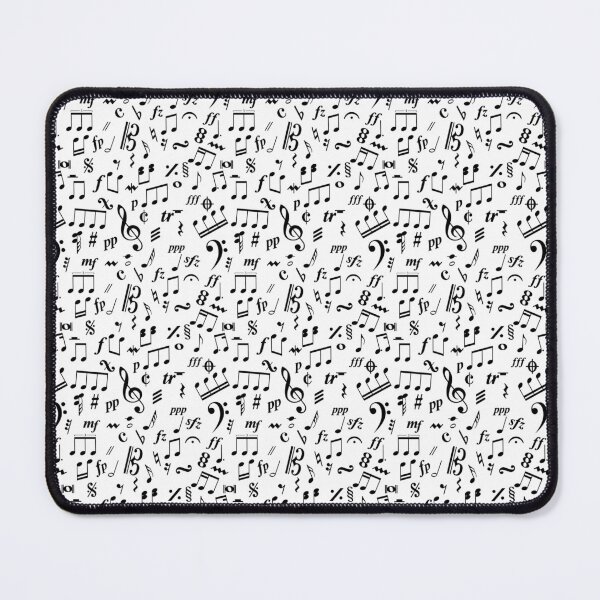 Item preview, Music Notes & Symbols Pattern White and Black designed and sold by cleverclarinet.