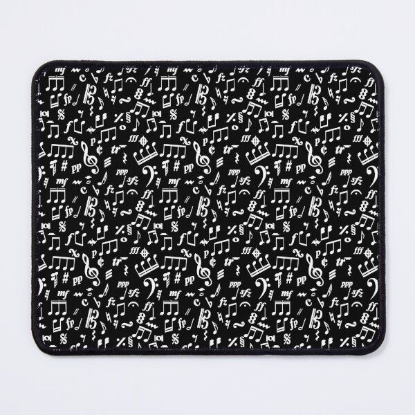 Item preview, Music Notes & Symbols Pattern Black and White designed and sold by cleverclarinet.
