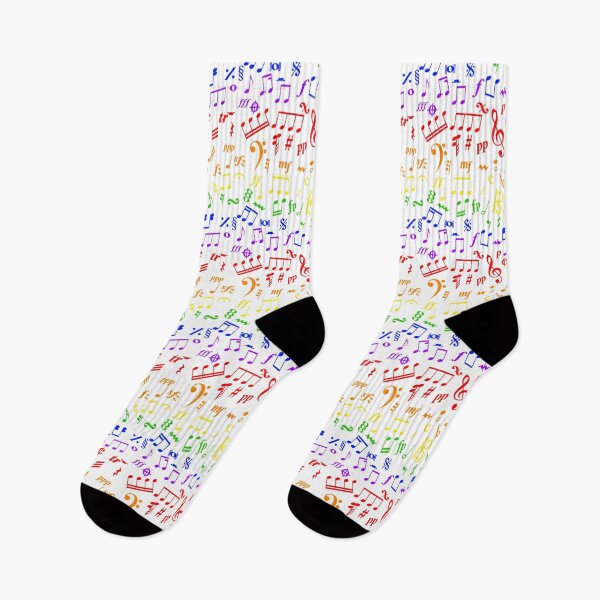 Item preview, Music Notes & Symbols Pattern in Rainbow designed and sold by cleverclarinet.