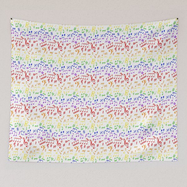 Item preview, Music Notes & Symbols Pattern in Rainbow designed and sold by cleverclarinet.
