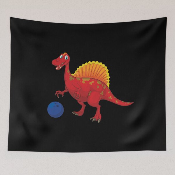 Item preview, Dinosaur Playing Bowling ,Funny Good Dinosaur Bowling Lovers Red Design designed and sold by pedrored369.