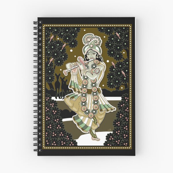 Item preview, Sri Krishna playing flute - retro designed and sold by GundicaArt.