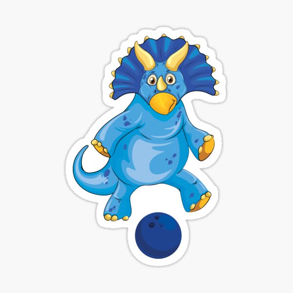 "Dinosaur Playing Bowling ,Funny Good Dinosaur Bowling Lovers Blue