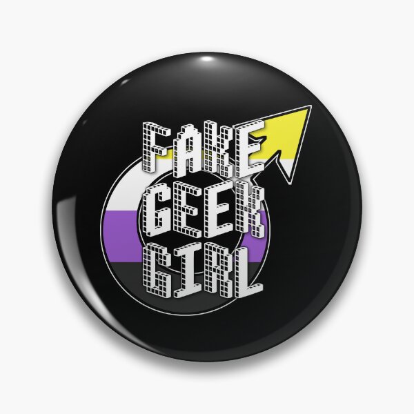 Item preview, Real Geek, Fake Girl (Nonbinary Flag) designed and sold by StellarDraconic.