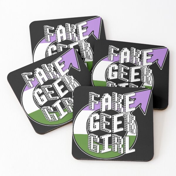 Item preview, Real Geek, Fake Girl (Genderqueer Flag) designed and sold by StellarDraconic.