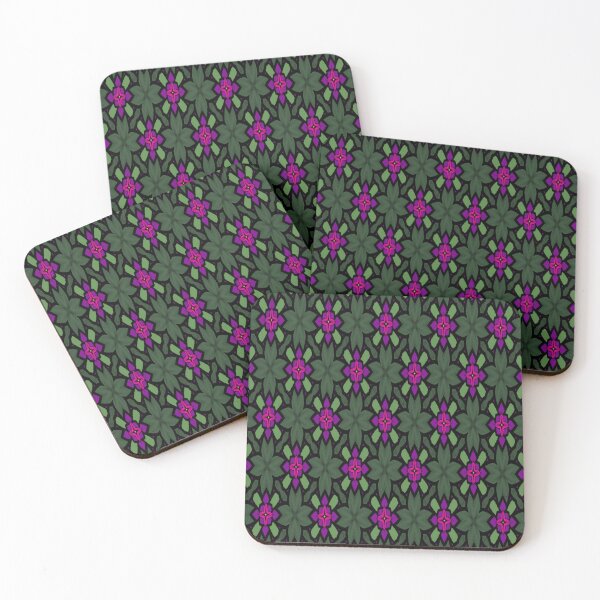 Artikelvorschau, Lila Blüten grüne Blätter Quadrate entworfen und verkauft von Crochetamommy.