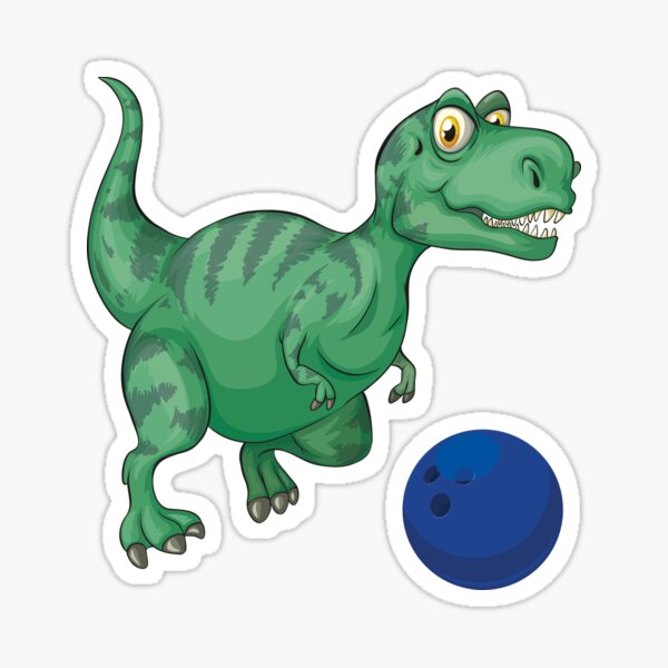 "Dinosaur Playing Bowling ,Funny Good Dinosaur Bowling Lovers Green