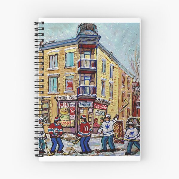 Item preview, SNOWY MONTREAL WINTER SCENE CORNER BBQ  WITH HOCKEY GAME designed and sold by Carole  Spandau.