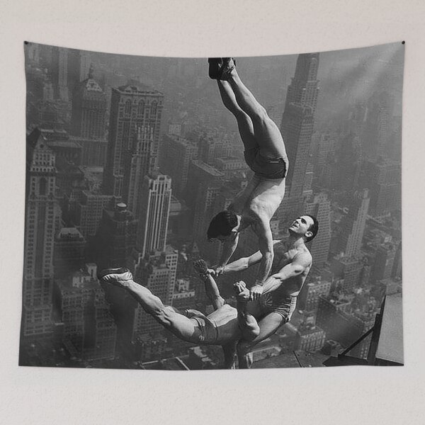 Item preview, Acrobats on a skyscraper, Death defying handstand, Fear of heights, Chrysler Building, 1940s stunt designed and sold by Nostrathomas66.