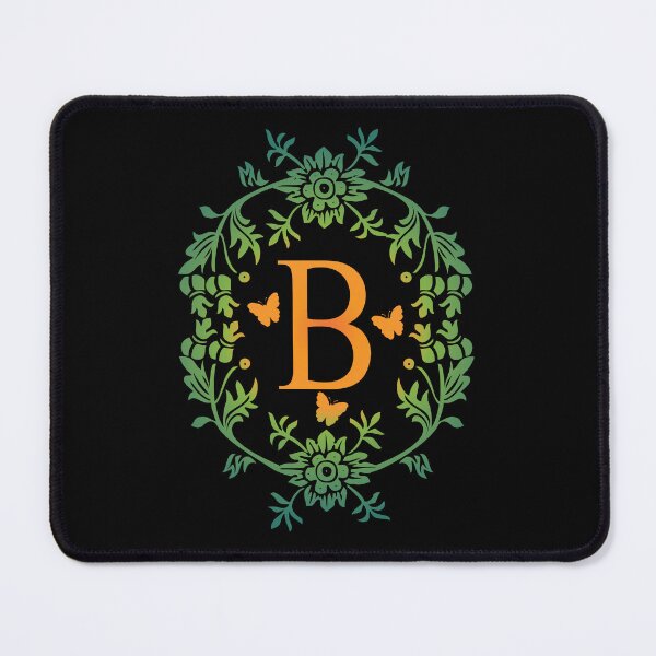 Item preview, Ornamental Letter B, Green And Yellow Flowers And Butterfly, Monogram Letter Ornament designed and sold by PROMEN Creativity.