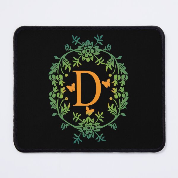 Item preview, Ornamental Letter D, Green And Yellow Flowers And Butterfly, Monogram Letter Ornament designed and sold by PROMEN Creativity.