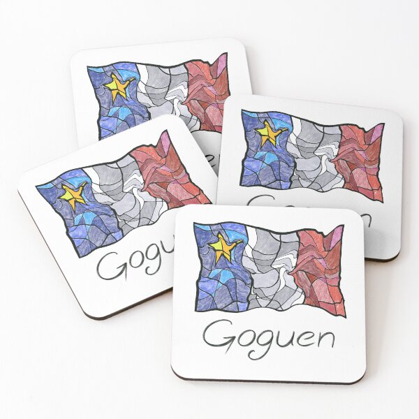 Artikelvorschau, Goguen-Buntglas-Flüssigpastellmosaik-akadische Flagge entworfen und verkauft von ColoursOfFrance.