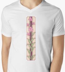 Art Deco Art Nouveau flower tendril V-Neck T-Shirt