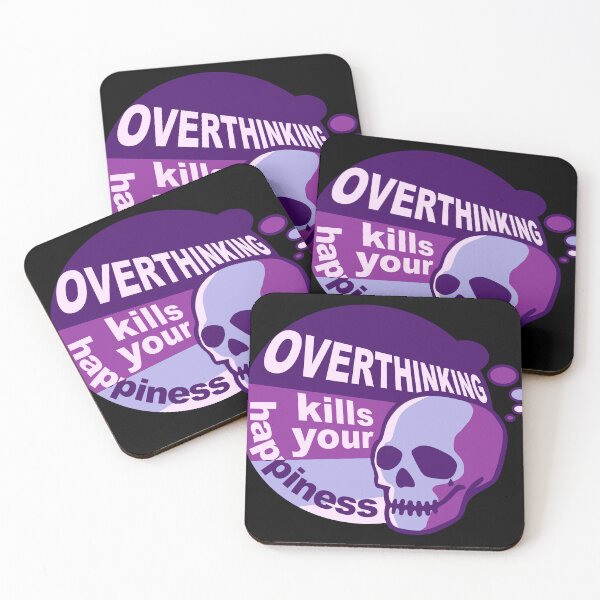 Item preview, Overthinking kills your happiness Retro style Purple designed and sold by Skulls & Calaveras.