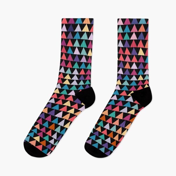 Item preview, Colorful seamless triangle pattern with black background designed and sold by TheCosmoWest.