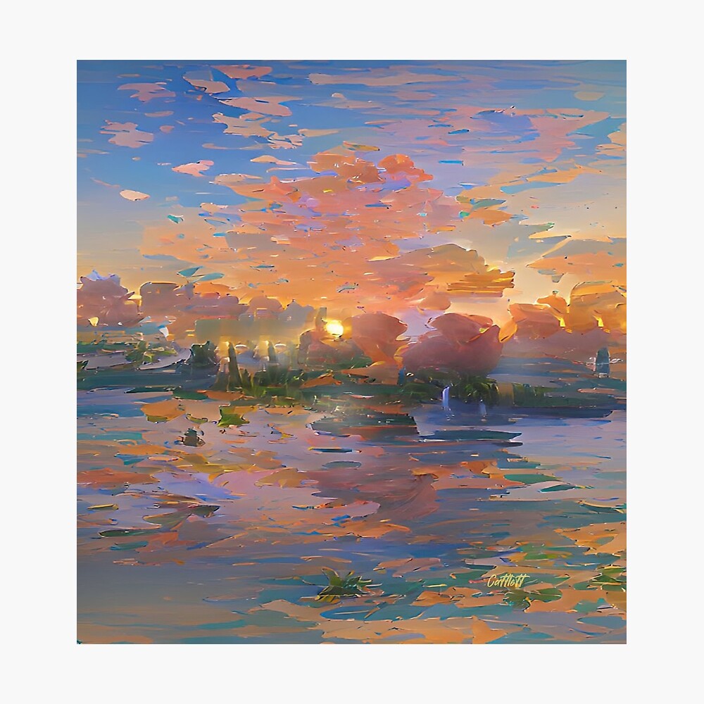 Cool painting of a sunset - Impressionist Sunrise Landscape
