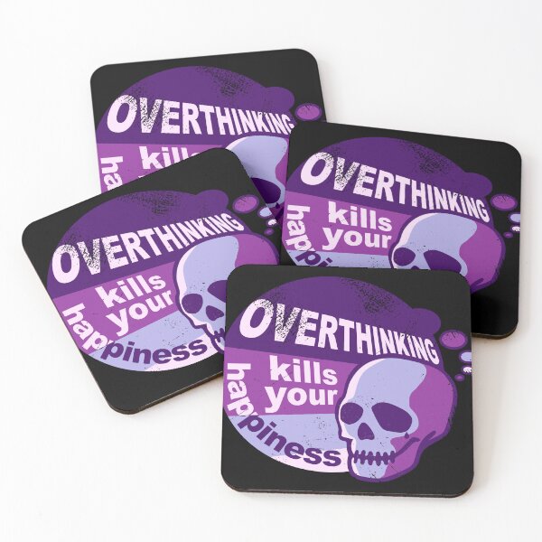 Item preview, Overthinking kills your happiness Purple retro style  | worn designed and sold by Skulls & Calaveras.