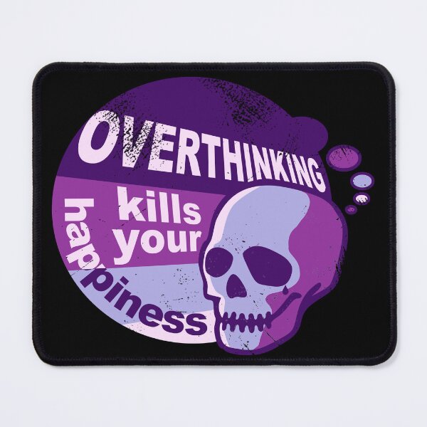 Item preview, Overthinking kills your happiness Purple retro style | worn designed and sold by Skulls & Calaveras.
