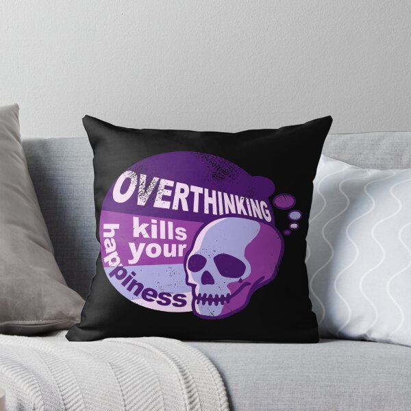 Item preview, Overthinking kills your happiness Purple retro style  | worn designed and sold by Skulls & Calaveras.