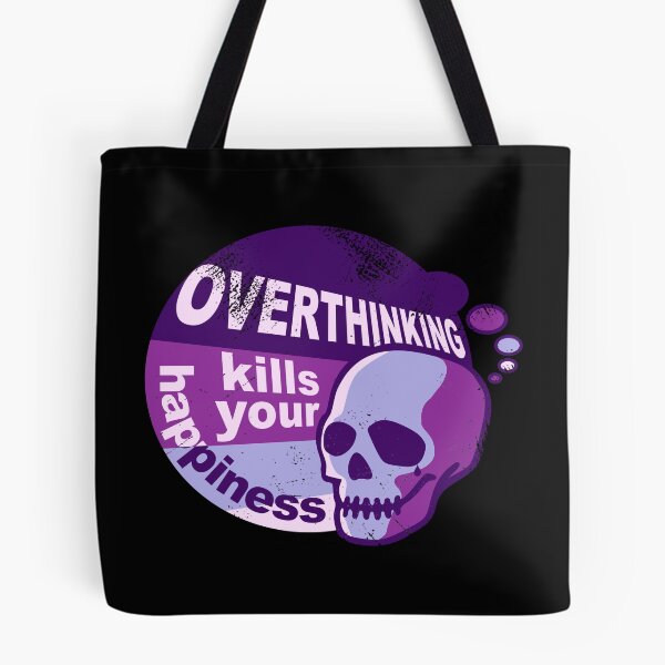 Item preview, Overthinking kills your happiness Purple retro style  | worn designed and sold by Skulls & Calaveras.