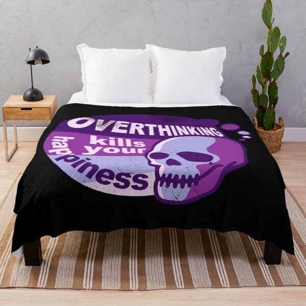 Item preview, Overthinking kills your happiness Purple retro style  | worn designed and sold by Skulls & Calaveras.
