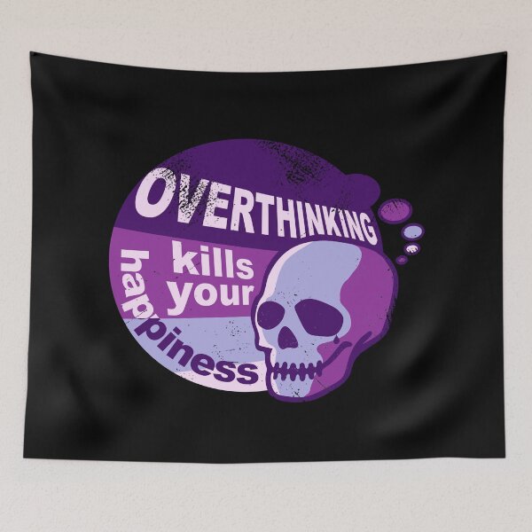 Item preview, Overthinking kills your happiness Purple retro style  | worn designed and sold by Skulls & Calaveras.