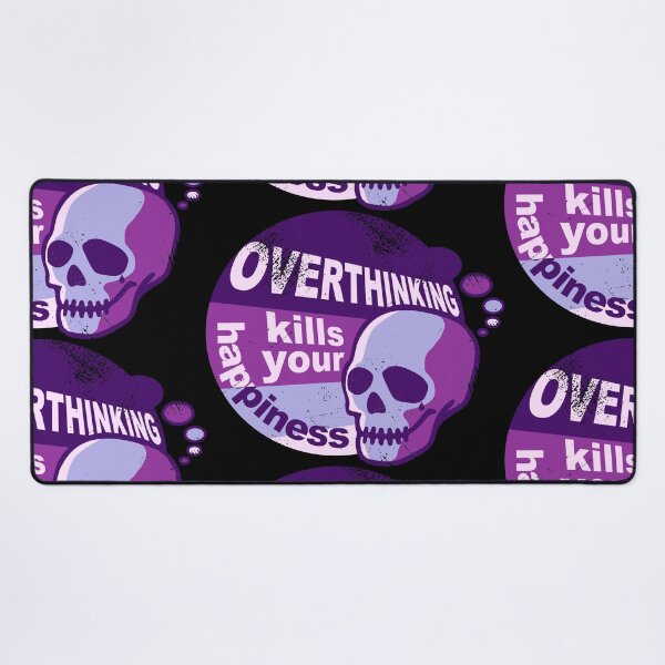 Item preview, Overthinking kills your happiness Purple retro style | worn designed and sold by Skulls & Calaveras.