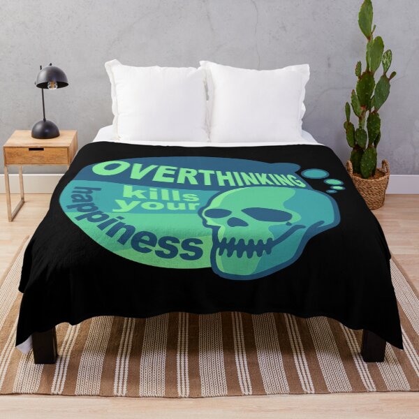 Item preview, Overthinking kills your happiness Retro style Green designed and sold by Skulls & Calaveras.