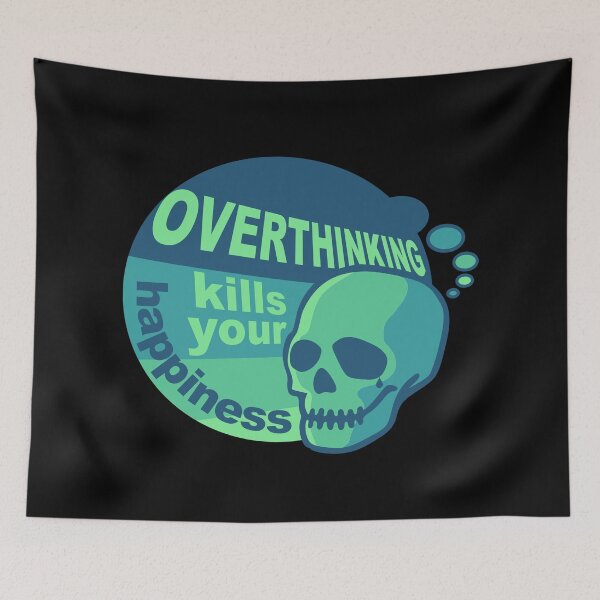 Item preview, Overthinking kills your happiness Retro style Green designed and sold by Skulls & Calaveras.