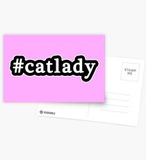 Cat Lady - Hashtag - Black & White Postcards