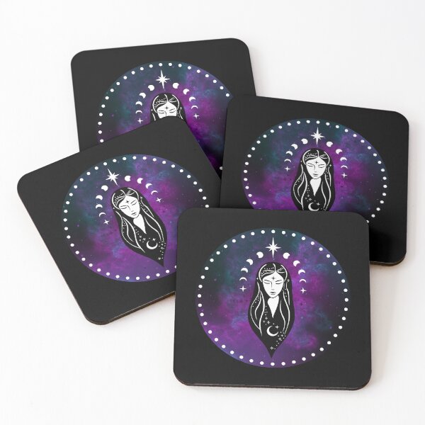 Item preview, Moon Goddess Moon Phases Purple Celestial Space designed and sold by OnyxMoonDesigns.
