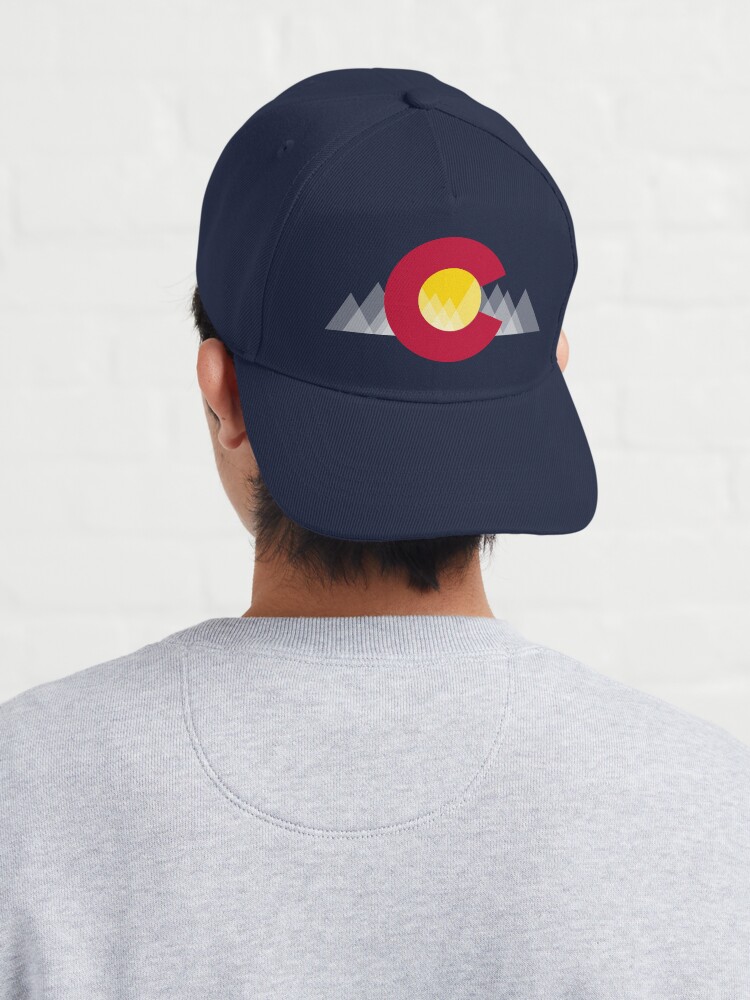 Alternate view of Basic Geometric Mountain Traditional Colorado State Flag Cap