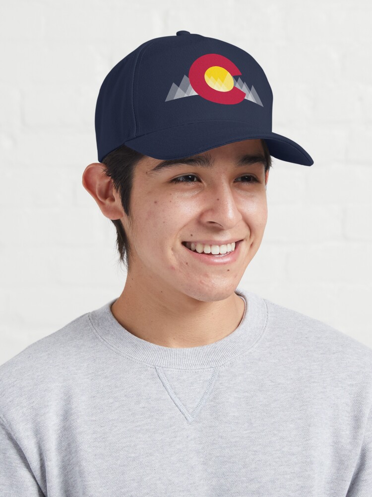 Alternate view of Basic Geometric Mountain Traditional Colorado State Flag Cap