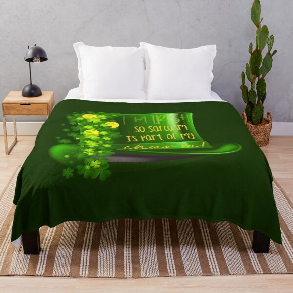 Item preview, I’m Irish...So Sarcasm is Part of My Charm! (on Dk. Green) designed and sold by PawsitiveMum.