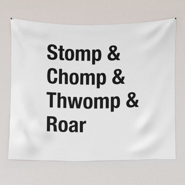 Aperçu de l'œuvre Liste des sons Dino Helvetica "Stomp & Chomp & Thwomp & Roar" créée et vendue par brimaworks.