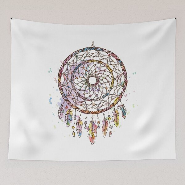 Item preview, Blue, pink, yellow, and orange Dream Catcher, Dreamcatcher, Painted Dreamcatcher, designed and sold by Shop-ArtGallery.