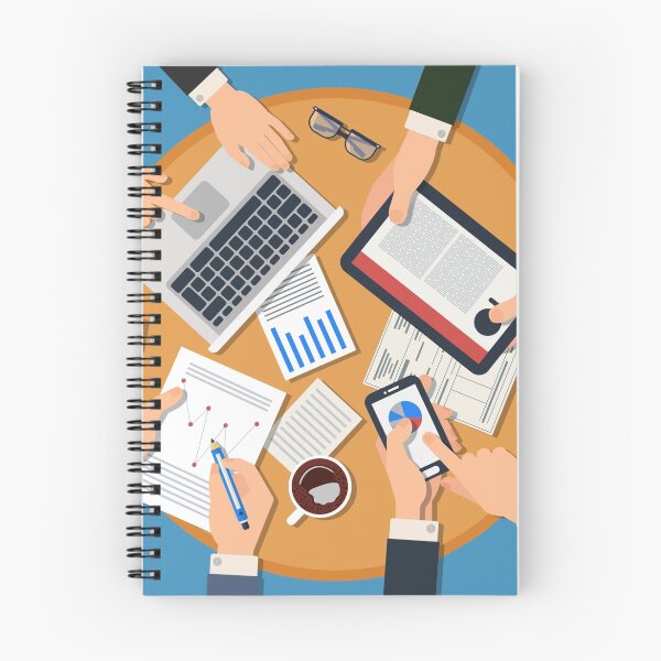 Item preview, Business Meeting Concept. Top View of Desk with Hands, Gadgets and Documents designed and sold by ivector.