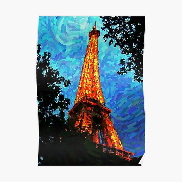 Eiffel Tower Impressionist Painting Poster